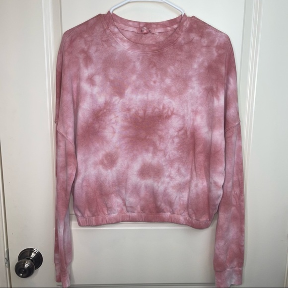 Garage Crewneck Sweatshirt Crop Pink Sz S - Picture 4 of 14